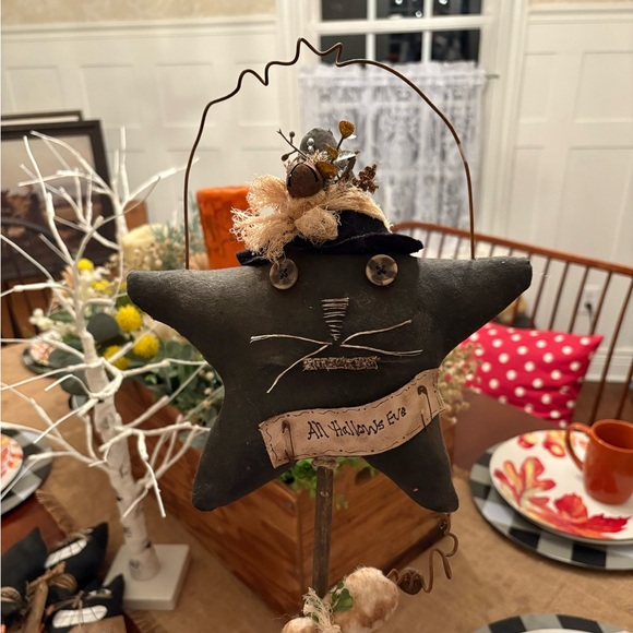 Other - HANDMADE Halloween Star Primitive Cat decoration, folk art